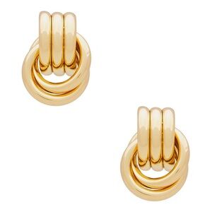Heaven Mayhem gold baby knot earrings